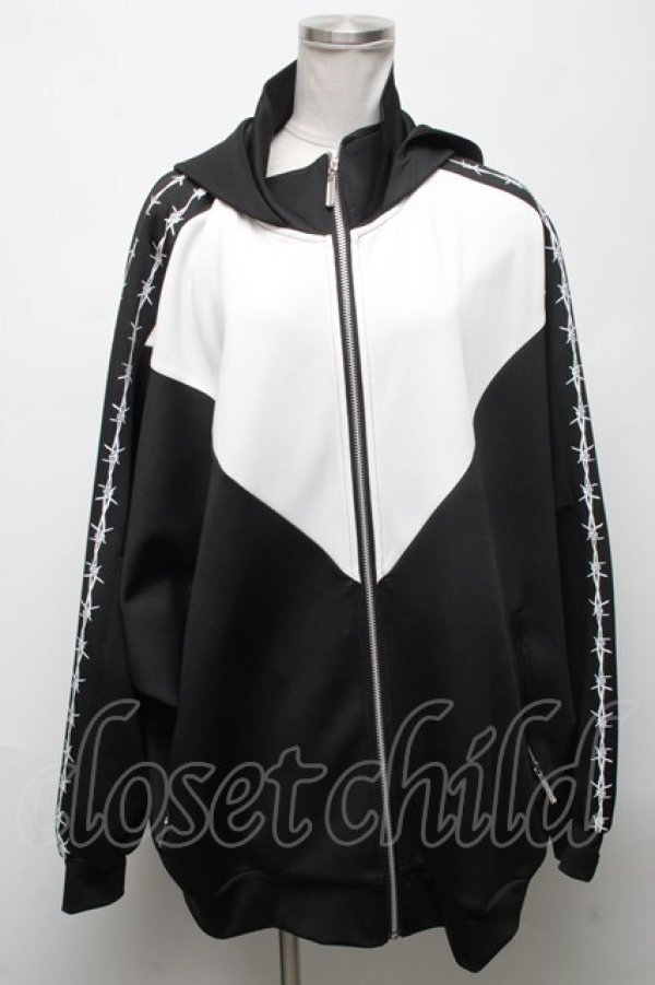 画像1: CIVARIZE / 切り替えポンチョパーカー  黒ｘ白 S-25-04-25-017-GO-TO-AS-ZS (1)