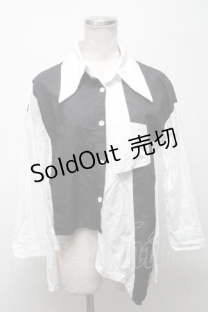画像: PUNK / トップス  黒ｘ白 S-25-04-25-022-PU-TO-AS-ZS