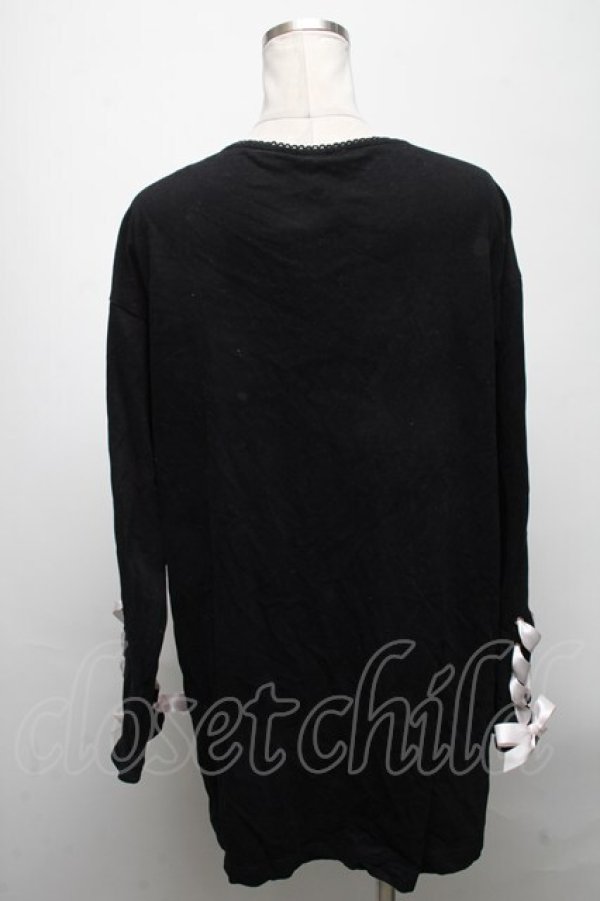 画像2: Secret Honey / ウサギプリントTシャツ  黒 S-25-04-25-026-CA-TS-AS-ZS (2)