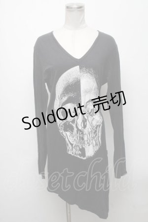画像: CIVARIZE / スカルプリントロングカットソー 44 黒 S-25-04-25-027-GO-TO-AS-ZS