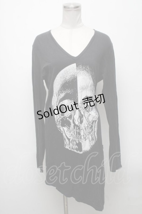 画像1: CIVARIZE / スカルプリントロングカットソー 44 黒 S-25-04-25-027-GO-TO-AS-ZS (1)