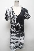 画像1: CIVARIZE / サイドZIP総柄ロングTシャツ 44 黒ｘ白 S-25-04-25-028-GO-TS-AS-ZS (1)