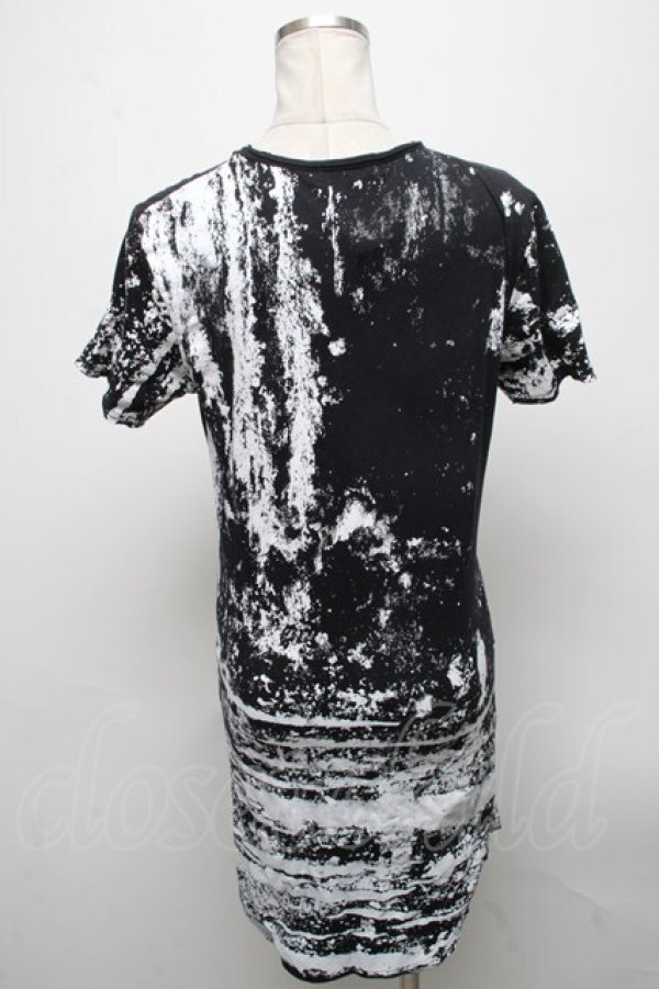 画像2: CIVARIZE / サイドZIP総柄ロングTシャツ 44 黒ｘ白 S-25-04-25-028-GO-TS-AS-ZS (2)