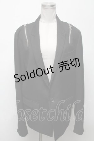 画像: CIVARIZE / ショルダーZIPデザインテーラードジャケット  黒 S-25-04-25-032-GO-JA-AS-ZS