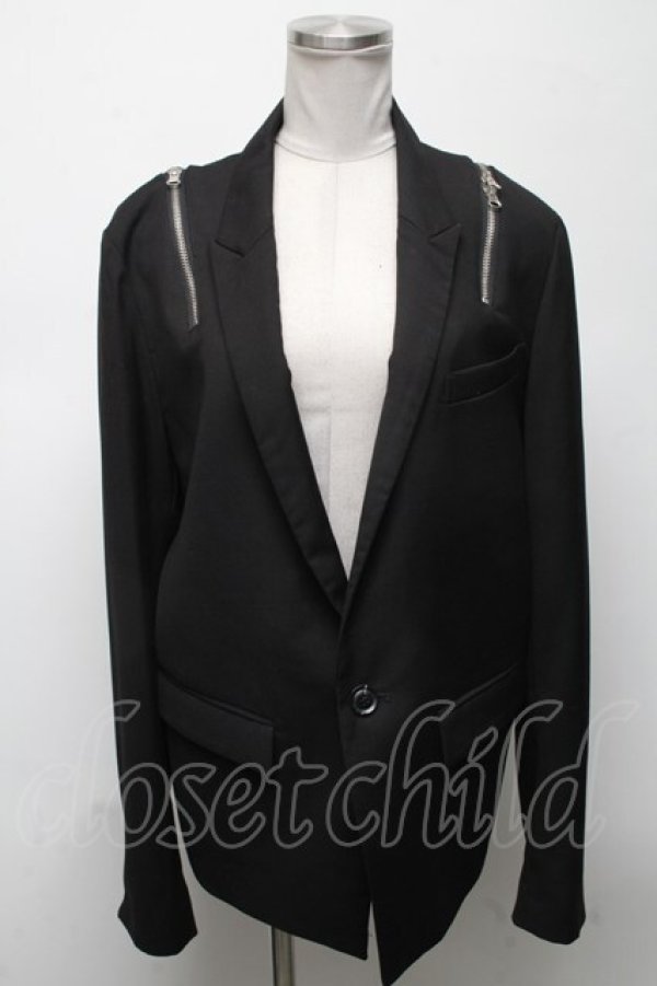 画像1: CIVARIZE / ショルダーZIPデザインテーラードジャケット  黒 S-25-04-25-032-GO-JA-AS-ZS (1)