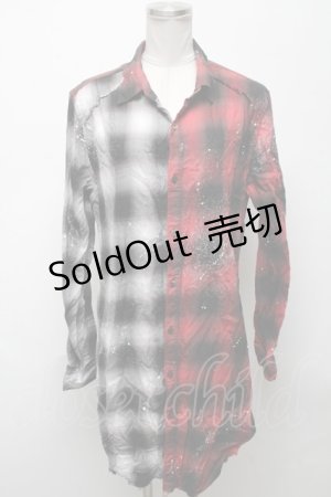画像: CIVARIZE / バックZIPドッキングチェックシャツ 44 赤ｘ白 S-25-04-25-037-GO-BL-AS-ZS