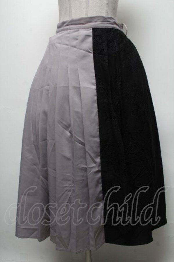 画像1: axes femme POETIQUE /レース切替スカート  グレーｘ黒 S-25-04-25-044-AX-SK-AS-ZS (1)