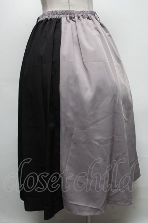 画像2: axes femme POETIQUE /レース切替スカート  グレーｘ黒 S-25-04-25-044-AX-SK-AS-ZS (2)