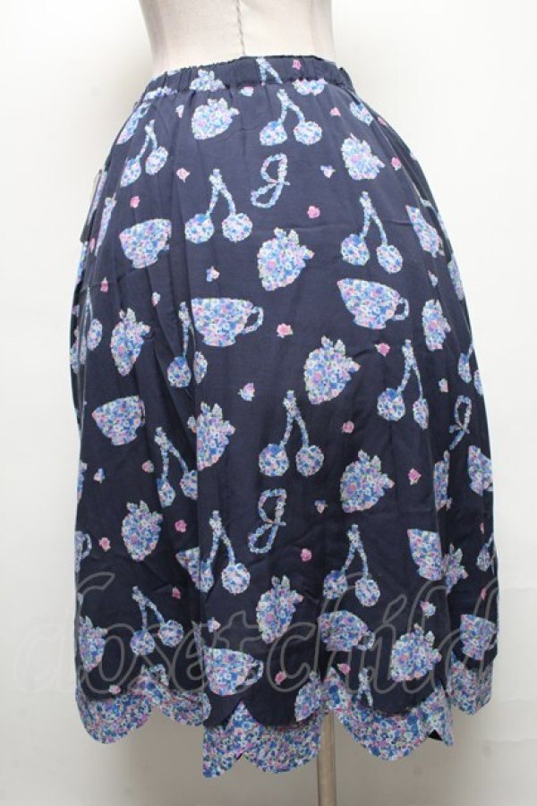 画像2: Jane Marple / Bonjour Millefleursのスカート  紺 S-25-04-25-046-JM-SK-AS-ZS (2)