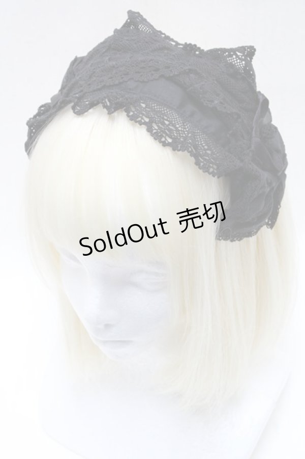 画像1: Angelic Pretty / ヘッドドレス風カチューシャ  黒 S-25-04-27-007-AP-AC-AS-ZS (1)
