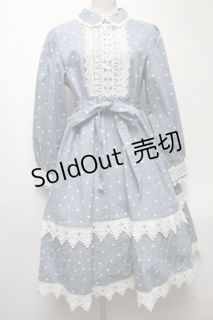 画像: Favorite / ドットｘ刺繍ワンピース  サックス S-25-04-27-051-LO-OP-HR-ZS