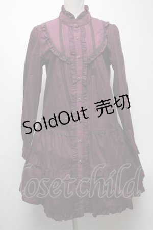 画像: axes femme / ストライプ柄ワンピース  紫 S-25-04-27-060-AX-OP-HR-ZS