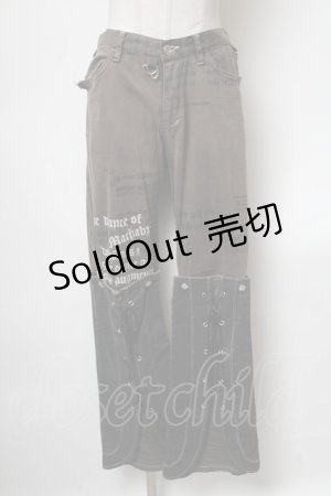 画像: h.ANARCHY / 英字プリント切替パンツ  カーキ S-25-04-27-081-HN-PA-HR-ZS