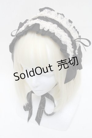 画像: ALICE and the PIRATES / フランチェスカフリルヘッドドレス  黒 S-25-04-27-009-PA-AC-AS-ZS