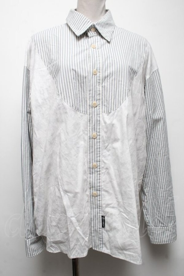 画像1: MILKBOY / ストライプシャツ  白ｘサックス S-25-04-27-022-MB-BL-AS-ZS (1)