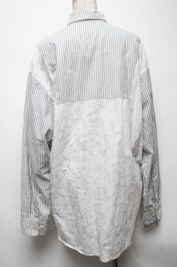 画像2: MILKBOY / ストライプシャツ  白ｘサックス S-25-04-27-022-MB-BL-AS-ZS (2)