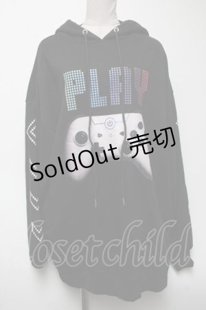 画像: LISTEN FLAVOR / 猫耳付ゲーミングフーディー  黒 S-25-04-27-034-PU-TO-HR-ZS