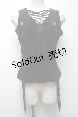 画像: PEACE NOW / ビスチェ重ね着風ベロアトップス  黒 S-25-04-27-038-PU-BL-HR-ZS