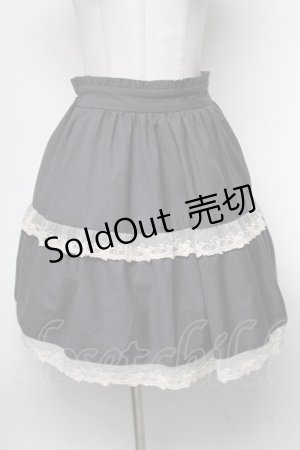 画像: axes femme / レース切替スカート  グレー S-25-04-28-051-AX-SK-AS-ZI