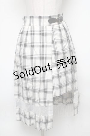 画像: axes femme / スリットデザインプリーツスカート  白ｘ黒 S-25-04-28-054-AX-SK-HR-ZS