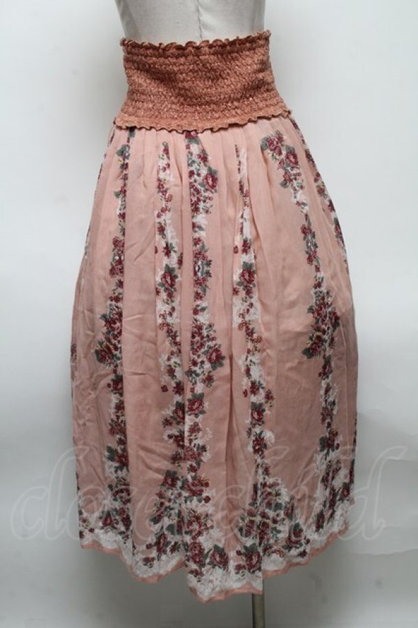 画像2: axes femme / 花柄ロングスカート  ピンク S-25-04-28-062-AX-SK-AS-ZT498 (2)