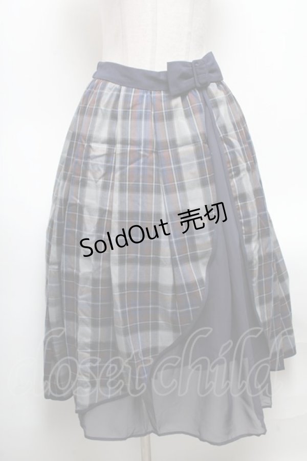 画像1: axes femme POETIQUE / リボンベルトロングスカート  紺 S-25-04-28-067-AX-SK-HR-ZS (1)