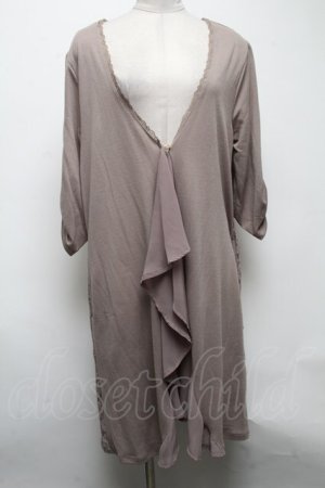 画像: axes femme / バックレースロングカーディガン  モカ S-25-04-28-018-AX-TO-HR-ZS