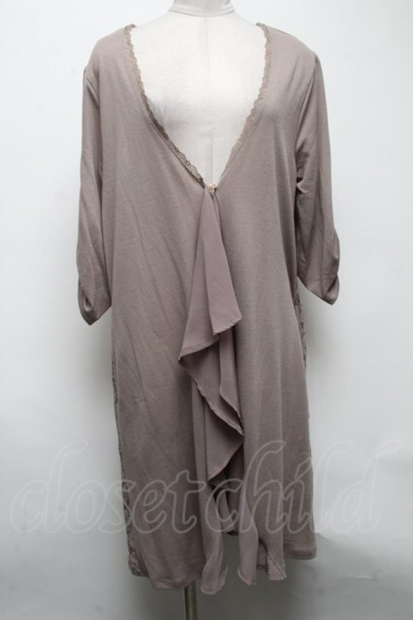 画像1: axes femme / バックレースロングカーディガン  モカ S-25-04-28-018-AX-TO-HR-ZS (1)