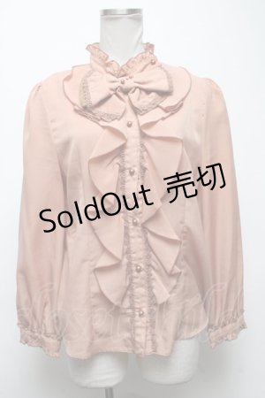 画像: axes femme / ラッフルリボンデザインブラウス  ブラウン S-25-04-28-019-AX-BL-AS-ZS