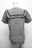 画像2: axes femme POETIQUE / ダブル釦セーラーブラウス  黒ｘ白 S-25-04-28-022-AX-BL-HR-ZS (2)