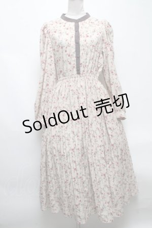 画像: axes femme POETIQUE / 花柄プリーツワンピース  ベージュ S-25-04-28-029-AX-OP-HR-ZS
