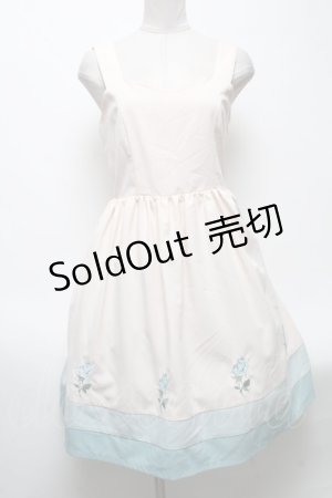画像: F i.n.t / 白バラ刺繍ジャンパースカート  オフ S-25-04-28-033-CA-OP-HR-ZS