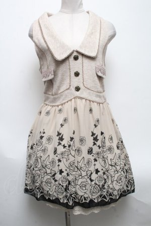 画像: axes femme / ベスト切替ワンピース  ベージュｘオフ S-25-04-28-035-AX-TO-HR-ZS