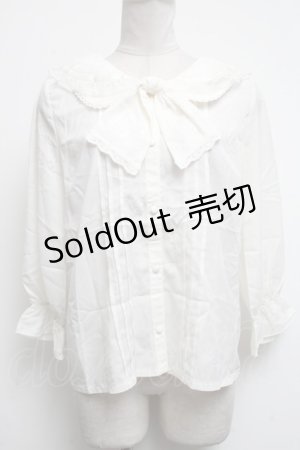 画像: axes femme POETIQUE / リボン付きダブルカラーブラウス  キナリ S-25-04-28-005-AX-BL-HR-ZS
