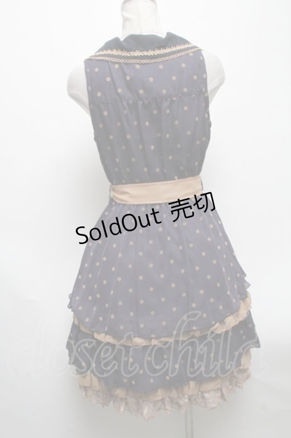 画像2: axes femme / ドットシフォン切替ワンピース  紺 S-25-04-28-037-AX-TO-HR-ZS (2)