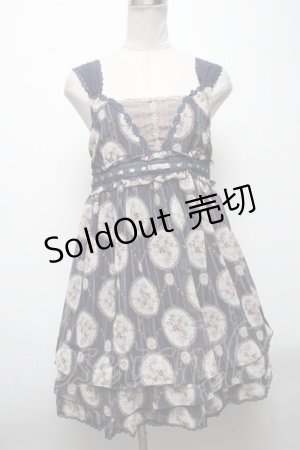 画像: axes femme / ローズミラー柄チェーンチュニック  紺 S-25-04-28-038-AX-TO-AS-ZS