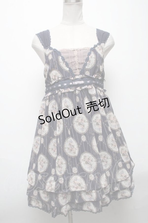 画像1: axes femme / ローズミラー柄チェーンチュニック  紺 S-25-04-28-038-AX-TO-AS-ZS (1)