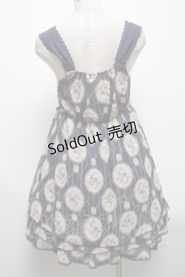 画像2: axes femme / ローズミラー柄チェーンチュニック  紺 S-25-04-28-038-AX-TO-AS-ZS (2)