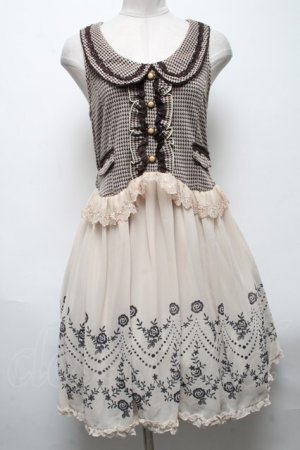 画像: axes femme / ベスト切替ワンピース  ベージュｘオフ S-25-04-28-041-AX-TO-HR-ZS