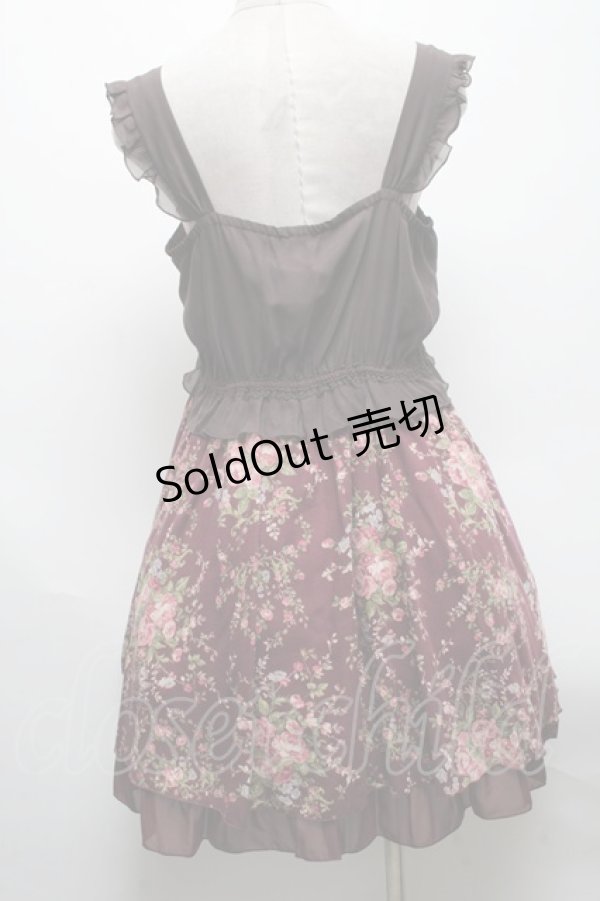 画像2: axes femme / 花柄切替ワンピース  ワイン S-25-04-28-043-AX-OP-AS-ZS (2)