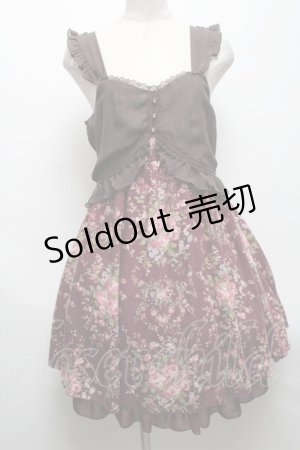 画像: axes femme / 花柄切替ワンピース  ワイン S-25-04-28-044-AX-OP-AS-ZS