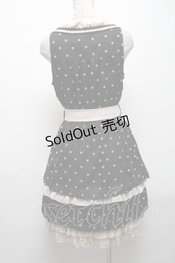 画像2: axes femme / ドットシフォン切替ワンピース  黒 S-25-04-28-046-AX-TO-HR-ZS (2)