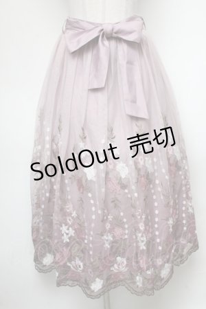 画像: axes femme /チュール刺繍スカート  ピンク S-25-04-28-050-AX-SK-ET-ZS
