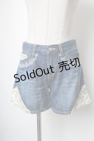 画像: axes femme / デニムショートパンツ  ブルー S-25-05-01-059-AX-PA-AS-ZI