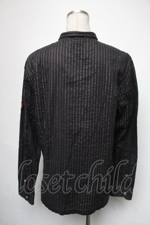 画像2: no future / ラメストライプptシャツ  黒 S-25-05-01-015-PU-TS-HR-ZS (2)