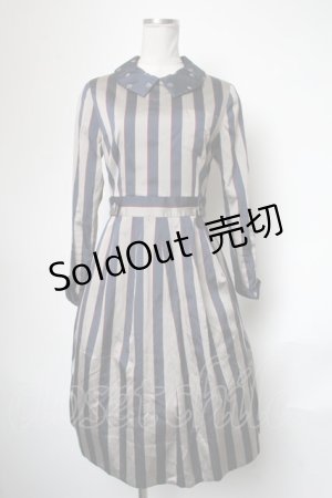 画像: Jane Marple / レジメンワンピース  紺ｘオフ S-25-05-01-027-JM-OP-AS-ZS