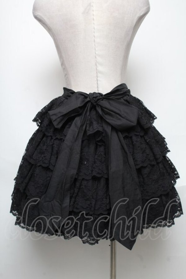 画像2: metamorphose / 総レースティアードスカート  黒 S-25-05-03-056-ME-SK-AS-ZS (2)