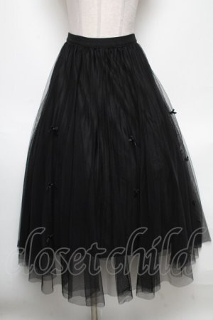 画像: axes femme POETIQUE / チュール＆ベロアリバーシブルスカート  黒 S-25-05-03-057-AX-SK-HR-ZS