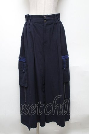 画像: Ozz conte / ワイドパンツ  紺 S-25-05-03-059-OO-PA-AS-ZS