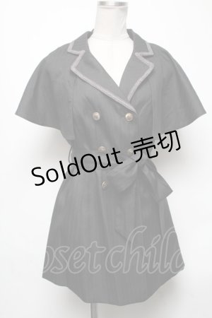 画像: axes femme POETIQUE / ケープ付ロングベスト  黒 S-25-05-03-042-AX-TO-HR-ZS